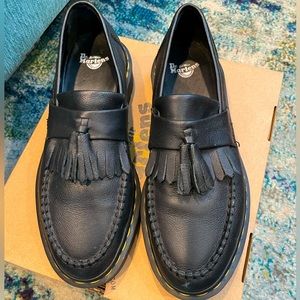 DR. MARTENS ADRIAN YELLOW STITCH —TEXTURED LEATHER — TASSEL LOAFERS